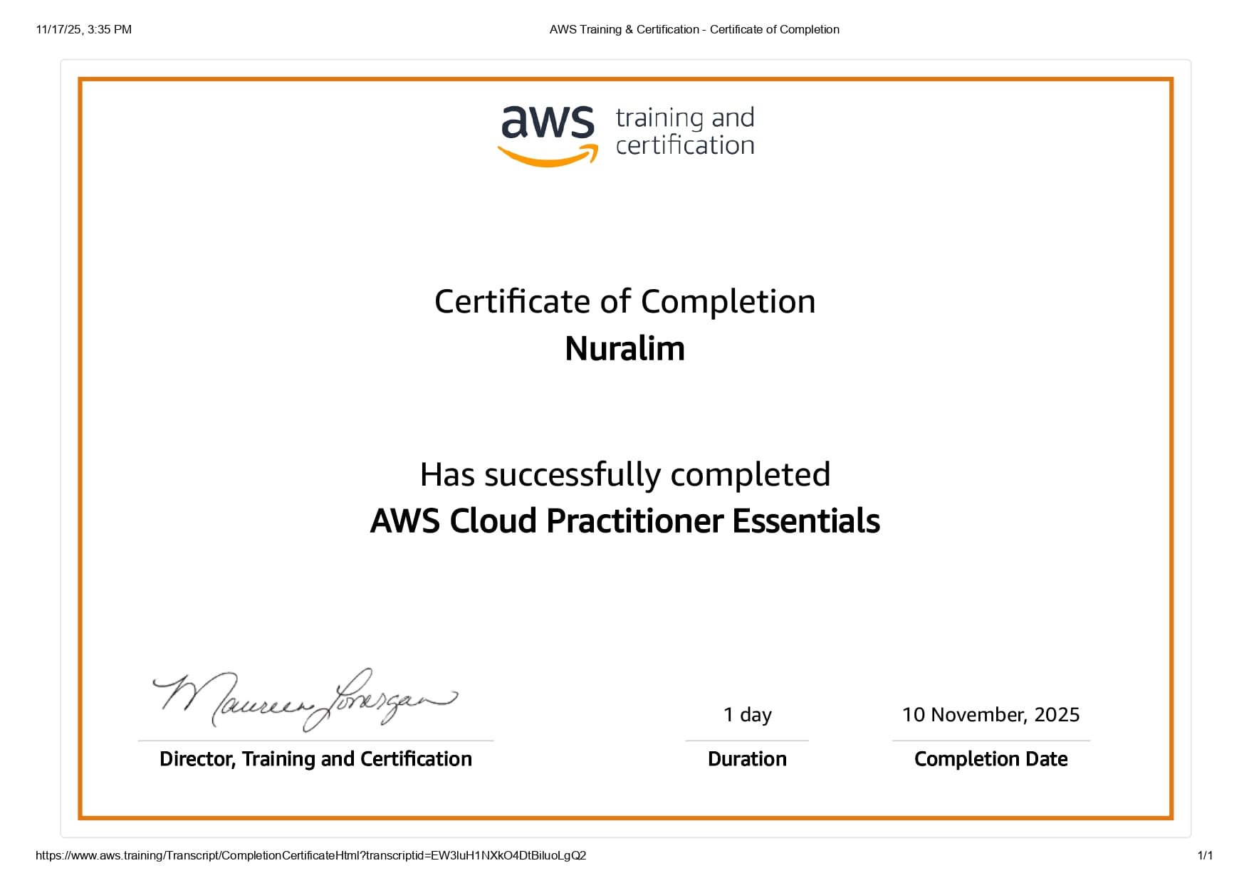 AWS Cloud Practitioner Essentials